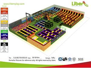 1500sqm European Standard Liben Indoor Commercial Trampoline Park for Sale